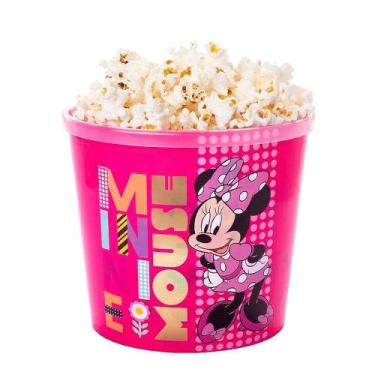 Imagem de Pote para Pipoca Infantil da Minnie Pipoqueira Rosa Balde Original 2 L