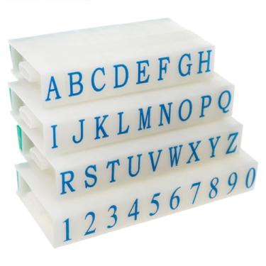 Imagem de Yocimango 0 a 9 carimbos numéricos A-Z letras do alfabeto conjunto de carimbos para álbum de fotos scrapbook (azul, verde, branco)