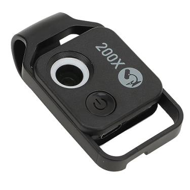 Imagem de Microscópio de Bolso de 200x HD Com Microscópio de Clipe de Telefone Celular Lente CPL para Experimentos de Ensino Incorporados à Bateria