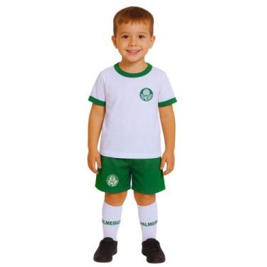Imagem de Uniforme Infantil Palmeiras Branco Artilheiro Oficial - Revedor, Tam 2