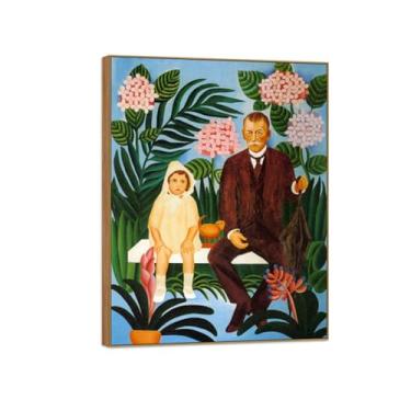 Imagem de Tarsila do Amaral Famosas Impressões em Tela-Imagem arte parede lona-Moldura Madeira Pintura decoração quarto Sala de estar(pastoral) 70x90cm