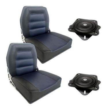 Imagem de Par de Cadeiras Almofadadas para Barco de Alumínio ou Lancha + Bases G