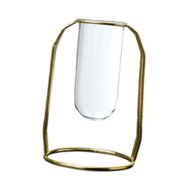 Imagem de WeiLaiKeQi Vaso de flores de tubo de ensaio, decoração para casa, vaso de flores, suporte decorativo de metal para plantas, para mesa de sala de estar, jardim, Vaso Pp, Curto