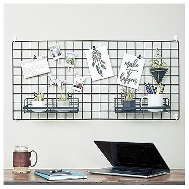 Imagem de Yamfurga Porta-Retratos E Suporte Multifuncionais De Ferro Galvanizado Yamfurga, Painel Grade Malha, Organizador Parede Para Exibição Fotos Dormitório Universitário Sala Estar, Pacote Com 1 Peça, Ta