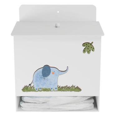 Imagem de Porta Fralda Kit Higiene MDF Quarto Infantil Safari Zoo - Neném na Nuv