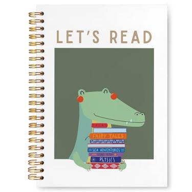 Imagem de VIIJJUE Let's Read Reading Notebook Journal, Dinosaur Gifts, Book Lovers Bookish Gifts for Readers, Read Hardcover Spiral Notebook 5.5x8.3 Inch