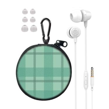 Imagem de GOGOSINIS Fones de ouvido infantis para escola com capa, fones de ouvido com fio com pontas pequenas, fones de ouvido intra-auriculares com microfone, estojo de transporte e mosquetão, fones de ouvido