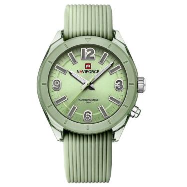 Imagem de Relógio De Pulso Feminino Quartzo Pulseira Silicone à Prova D´água Casual Analógico Verde