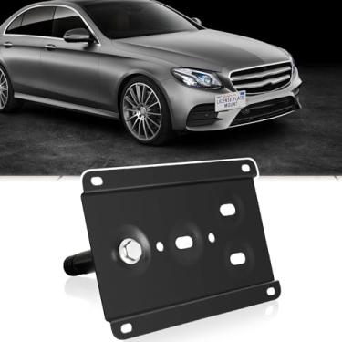 Imagem de Suporte de placa de carro para para-choque dianteiro compatível com Mercedes CLA-Class GLA-Class 2014-up sem broca gancho de reboque frontal moldura de placa de carro kit de montagem de suporte