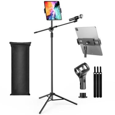 Imagem de Suporte de microfone OUMMIC Boom com suporte para tablet - OUKMIC