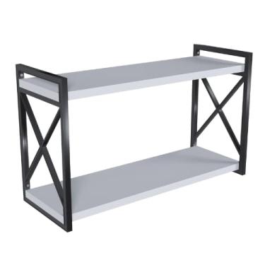 Imagem de Prateleira X Estilo Industrial Moderna, Funcional e Resistente Ideal para Organização e Decoração de Ambientes – Bimove (M. Branco/S. Preto, 50x20)