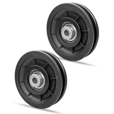 Imagem de Roda de polia de rolamento de nylon de 90 mm, rolamento silencioso de substituição para sistema de polia de equipamento de academia de garagem, rolamento universal à prova de desgaste carga máxima de trabalho de 453 kg