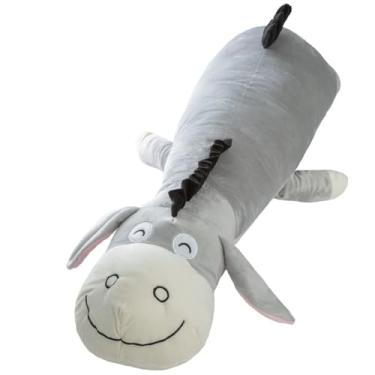 Imagem de Travesseiro Corpo Anatomico Animais Pelúcia Dormir Confortável (Burro Cinza)