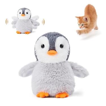 Imagem de Potaroma Brinquedos para gatos batendo pinguim imperador, recarregáveis, chilrear de pássaro realista, brinquedos de catnip kicker, brinquedo de gatinho ativado por toque, brinquedos de exercícios