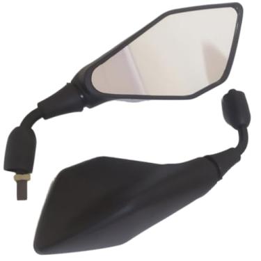 Imagem de Espelho Retrovisor Modelo Mini da Z400 Haste Curta compatível com motos de Rosca Padrão Nacional Cg Xre Cb Falcon bros biz