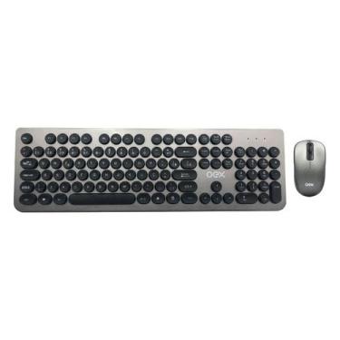 Imagem de kit Teclado e Mouse Pop Sem Fio Oex 1600 DPI, Cinza