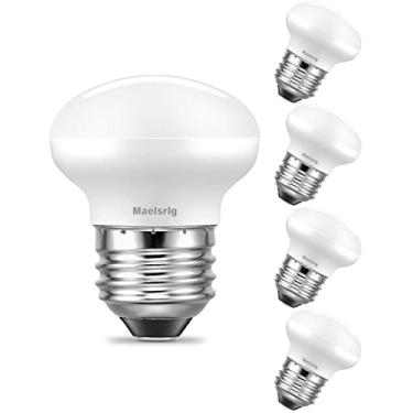 Imagem de Maelsrlg Lâmpada LED R14 4W (equivalente a 40W) Mini refletor 2700K branco suave, lâmpada de armário curioso, não regulável, base E26 lâmpadas curtas, pacote com 4