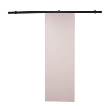 Imagem de Porta De Correr Branco Prime Com Kit Alumínio Preto - 210x80 - Vanin