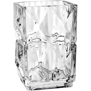 Imagem de VASO DECORATIVO ENFEITE CASA RETANGULAR HOME&CO ECO CRYSTAL 13x9x9cm TRANSPARENTE