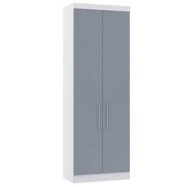 Imagem de Guarda-roupa Modulado 79cm 2 Portas Alpes Luciane, Branco/Grey Sky