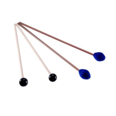 Imagem de simhoa Kit de baquetas para marimba com 4 peças, ferramentas com cabo de madeira e bolsa de armazenamento, baquetas para crianças, iniciantes e amantes da