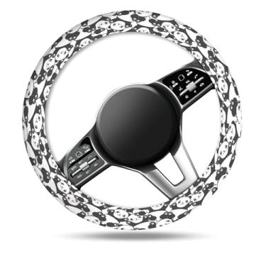 Imagem de ASJHFDIR Capa de volante de carro, protetor de volante elástico de neoprene respirável antiderrapante universal de 38 cm, acessórios de carro fofos para mulheres e homens, ajuste de automóvel, Suvs