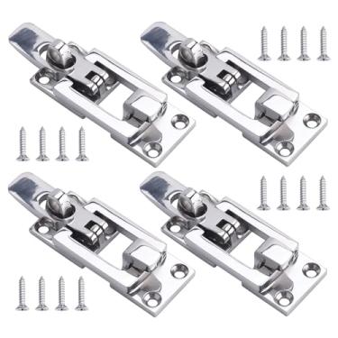 Imagem de NovelBee 4 peças de aço inoxidável 316 trava de trava de trava com parafusos, ferrolho quadrado anti-chocalho para escotilha de porta de barco