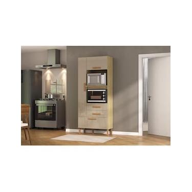 Imagem de Armário Multiuso Atualle Seul 3 Portas 2 Gavetas Nicho Forno Micro-ondas