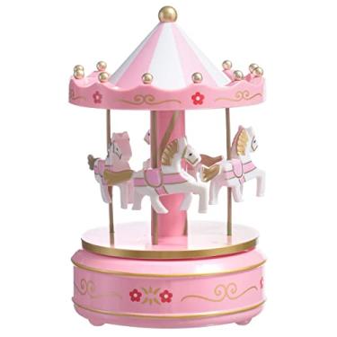 Imagem de Carrossel Musical Decorativo Quarto Bebê Criança Decoração CXM-373 Rosa