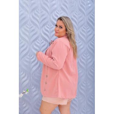 Imagem de blazer plus size alfaiataria - MCLUBE, Rose, G3