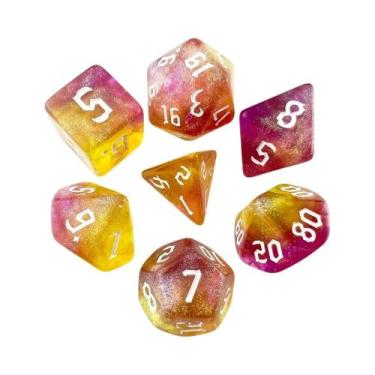 Imagem de Dados de RPG Fantasy Starlight - Design Retrô com Cores Incríveis, A01