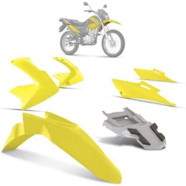 Imagem de Kit Carenagem Moto Honda Bros 150 2009 2010 2011 4 Peças Cromo Forte S