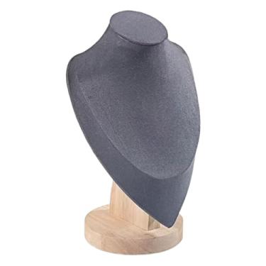 Imagem de APLVFFZH Expositor de joias, busto, colar, pingente, suporte, elegante, colar de madeira, manequim para espaço comercial, loja de varejo, meninas, M