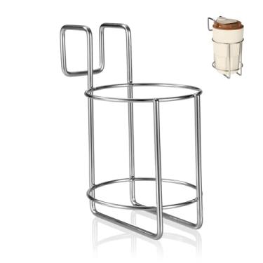 Imagem de Suporte para Copos Cama, 9,2x9,2x15,2cm Suporte Copos Metal Premium Cabeceira Acessório Prático Garrafa Água Adequado para Beliches Dormitório Automóvel (Prata)