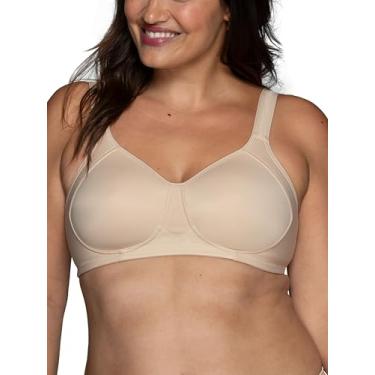Imagem de Vanity Fair Sutiãs esportivos femininos de impacto médio para mulheres, respirável, absorção de umidade, bojos acolchoados até DDD, Sem fio - Neutro, 38C