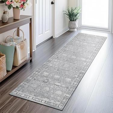 Imagem de GRANNY SAYS Tapete para corredores antiderrapante, tapete lavável para chão de cozinha, corredor de carpete para entrada, lavanderia, interior, tapetes de cozinha de 5 x 20 cm com suporte de borracha,