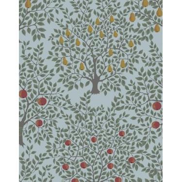 Imagem de Papel de parede de árvore verde papel de parede botânico descasque e cole frutas autoadesivo papel de parede pré-colado decoração de parede papel de parede papel de parede removível 14sq.ft (45.0 cm x