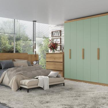 Imagem de Guarda-roupa 8 Portas 240cm X 220cm X 47cm Milan Capuccino \ Menta