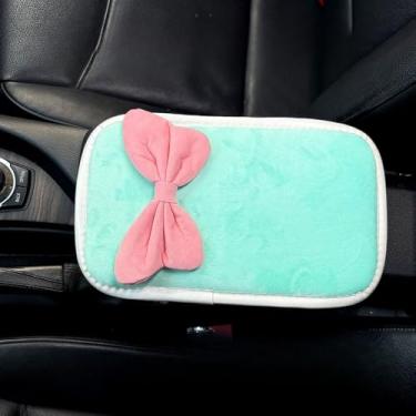 Imagem de MINGZAIQIPEI Almofada para console central de carro universal, laço macio à prova d'água capa de console central de carro protetor de caixa de assento de braço para a maioria dos veículos SUV caminhão