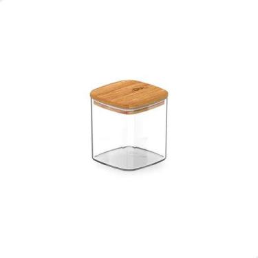 Imagem de Organizador Hermético Porta Tempero Tampa De Bambu 150ml - Ou