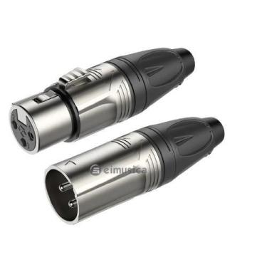 Imagem de Par de Conector Xlr(par Macho+femea Rx3fp-nt + Rx3mp-nt) Roxtone nique