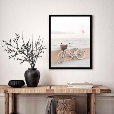 Imagem de Quadro Decorativo Bicicleta Praia Vintage - 70x50cm - Quadros On-line,