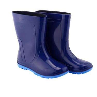 Imagem de Bota Infantil Meia Azul Galocha Chuva Roça Escolar Grendene - Grandene