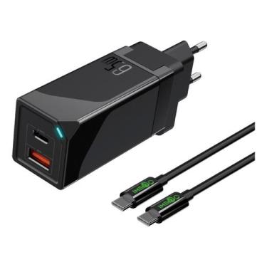 Imagem de Carregador Imenso 266pc Pd 65w Bivolt Gan Tomada Plug, Preto