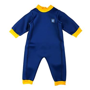 Imagem de Splash About Warm in One Baby Wetsuit, azul-marinho e amarelo 3-6 meses