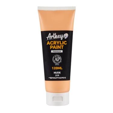 Imagem de Artkey Tinta acrílica - Nude (120 ml/115.1 g) Tubos, pigmentos ricos e vibrantes, tintas acrílicas para artistas profissionais - Materiais de arte para tela, madeira, rocha, argila, tecido, cerâmica
