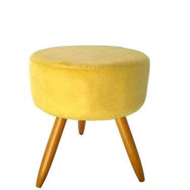 Imagem de Puff Magnus Redondo Decorativo Pé Palito Amarelo Top