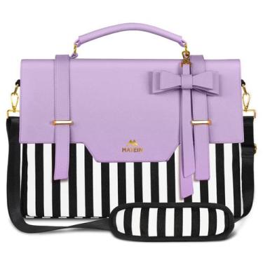 Imagem de Sacola para laptop MATEIN para mulheres de 15,6" com bolso RFID roxo