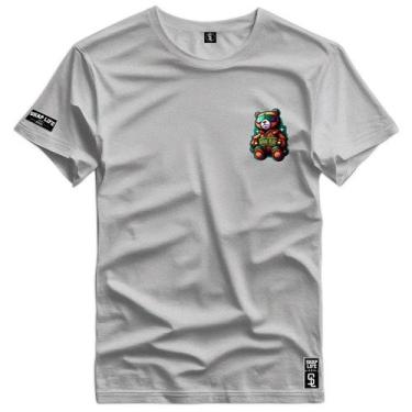 Imagem de Camiseta Coleção Little Bears PQ Urso Oculos Shap Life, G, Cinza