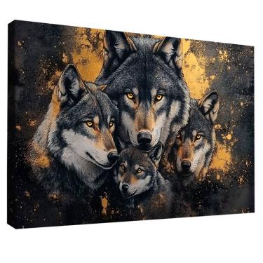 Imagem de Quadro Decorativo Família de Lobos